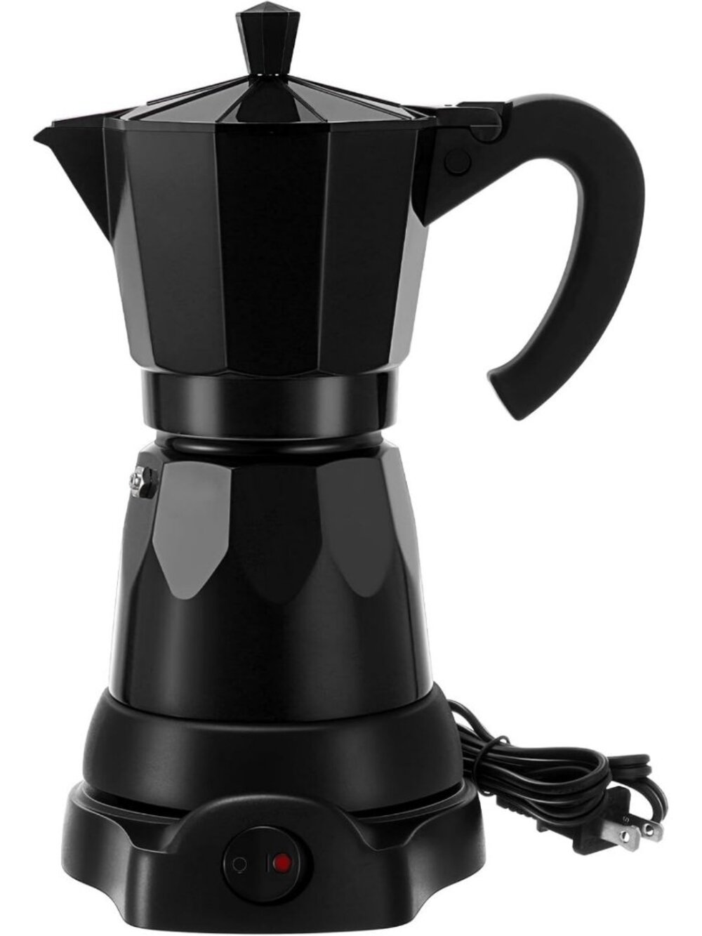6-Cup Electric Espresso Coffee Maker, 300ml Aluminum, Compact & Stylish Design